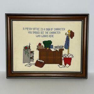 Homecrafts/Kappie Originals Cross-Stitch Framed Office Picture